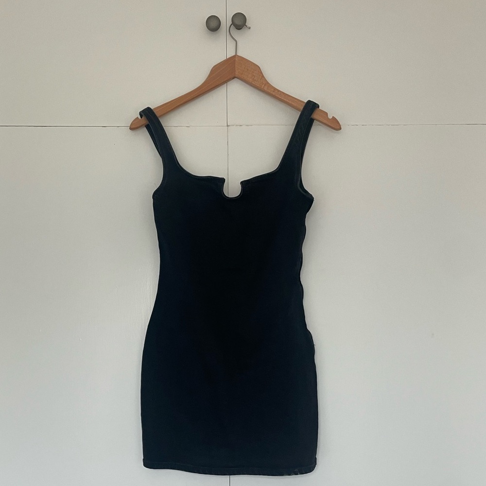 Zara Black Denim Mini Dress | Size S NYT